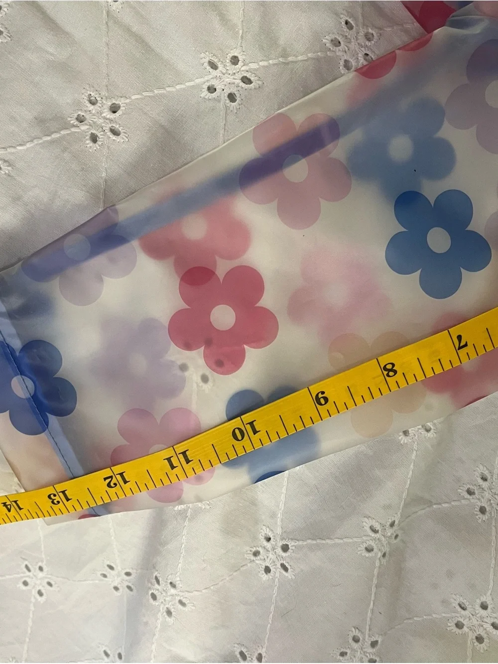 12 months Gymboree Clear Floral Raincoat with Pink and Blue Flowers